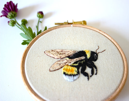 BumbleBee Wall art, Bee, bumblebee, bee decor, bee wall hanging, bee embroidery
