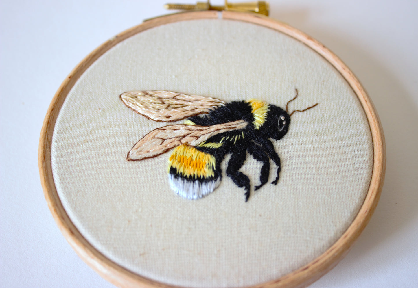 BumbleBee Wall art, Bee, bumblebee, bee decor, bee wall hanging, bee embroidery